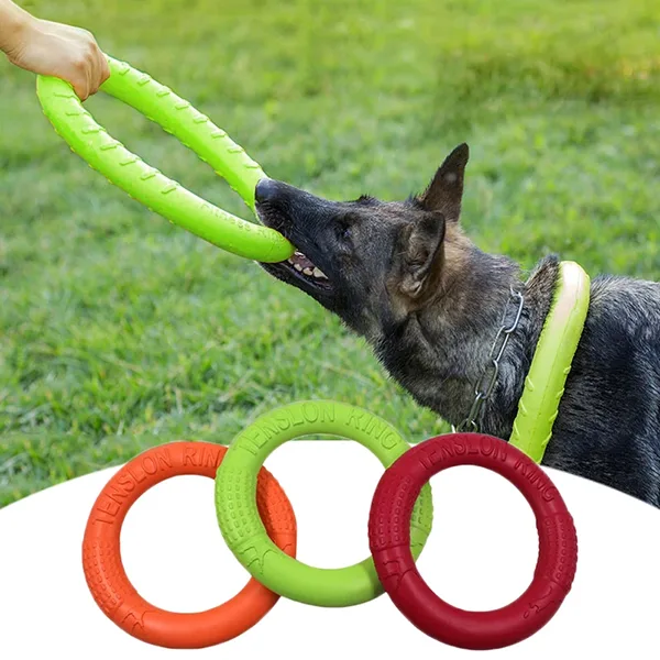 Dog Chewing Toy Training Rubber Ring Puller