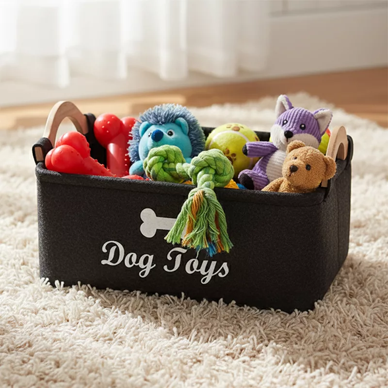 dog toy box, dog toy basket, dog toy storage