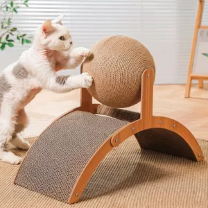 ball board toy, cat scratcher, cat scratching post, cardboard cat scratcher, large cat scratching post, cat ball scratcher